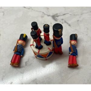 Vintage Miniature Red Blue Soldiers with Marching Band Christmas Ornaments - Lot